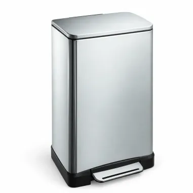 Primanova Paslanmaz Çelik E-Cube 20 Litre Softclose Pedallı Çöp Kovası İnox D-15322
