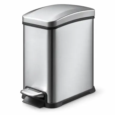 Primanova Paslanmaz Çelik Rejoice Dikdörtgen 8 Litre Pedallı Kova D-20240