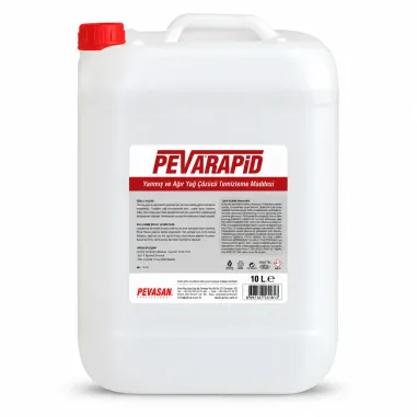 PEVARAPİD Yanmış ve Ağır Yağ Çözücü Temizleme Maddesi 10 L