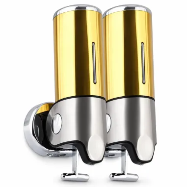 Genesit GS500S Sıvı Sabunluk, Şampuanlık Manuel, Çiftli, Alttan Çekmeli, Gold 