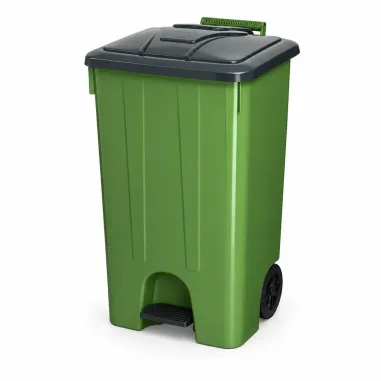Okinox Plastik Pedallı Çöp Kovası, 85 litre, Tekerlekli
